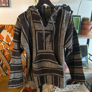 Brown & Black Baja Poncho Purchased in Cabo, Mexico